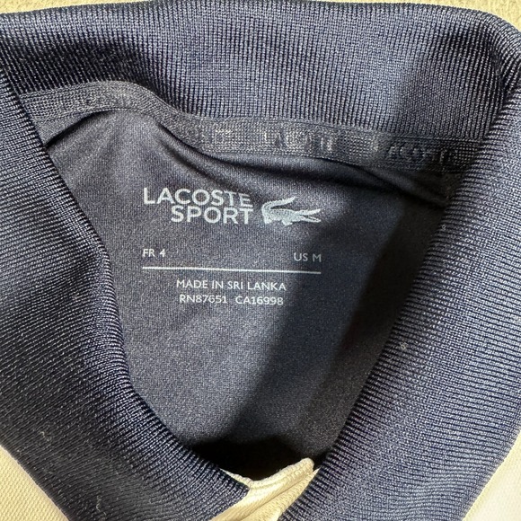 Lacoste Sport Miami Open 2022 Polo Shirt Mens Medium Blue Colorblock Ultra Dry - Picture 3 of 11
